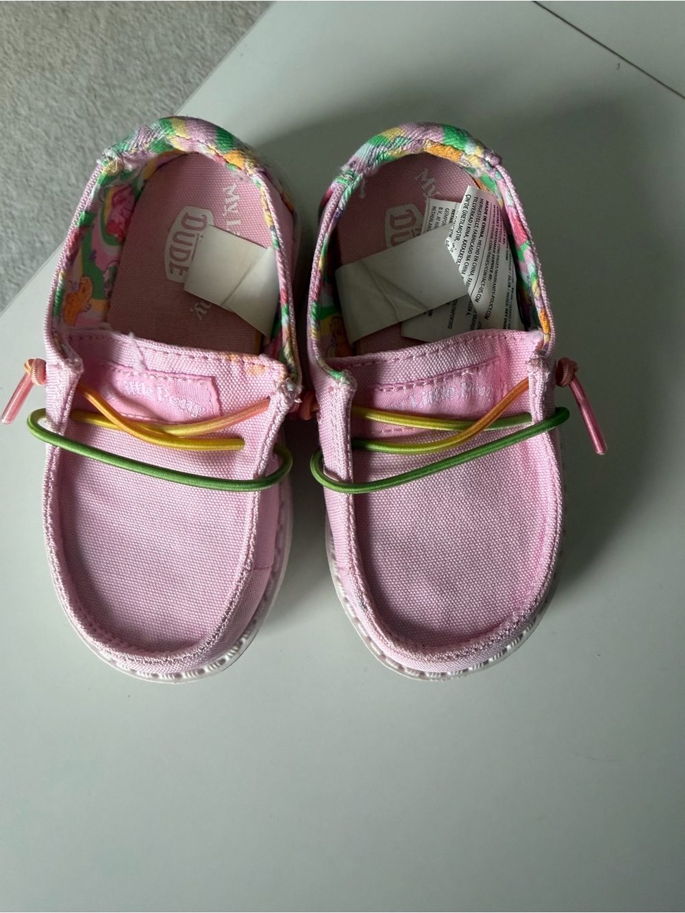 My Little Pony Hey Dude Kids' Pink Canvas Slip-On Sneakers with Multicolor Trim